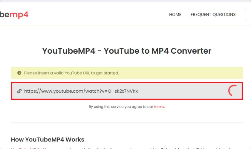 Dùng Youtubemp4.to