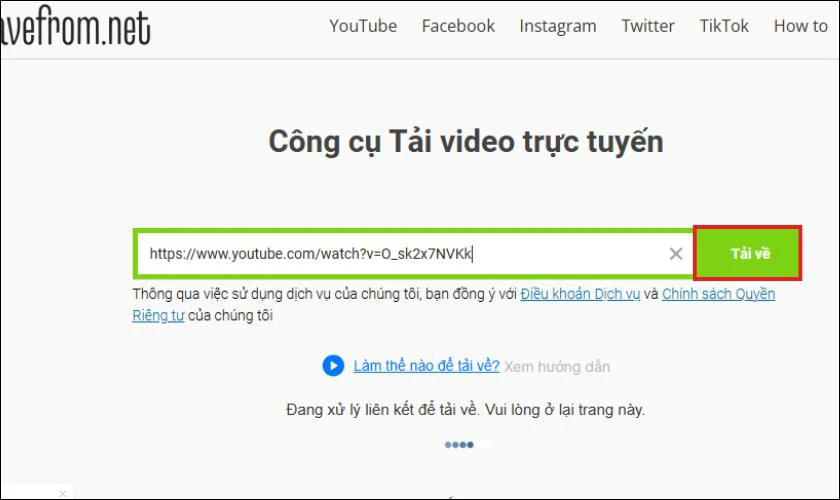 Tải video bằng Savefrom.net