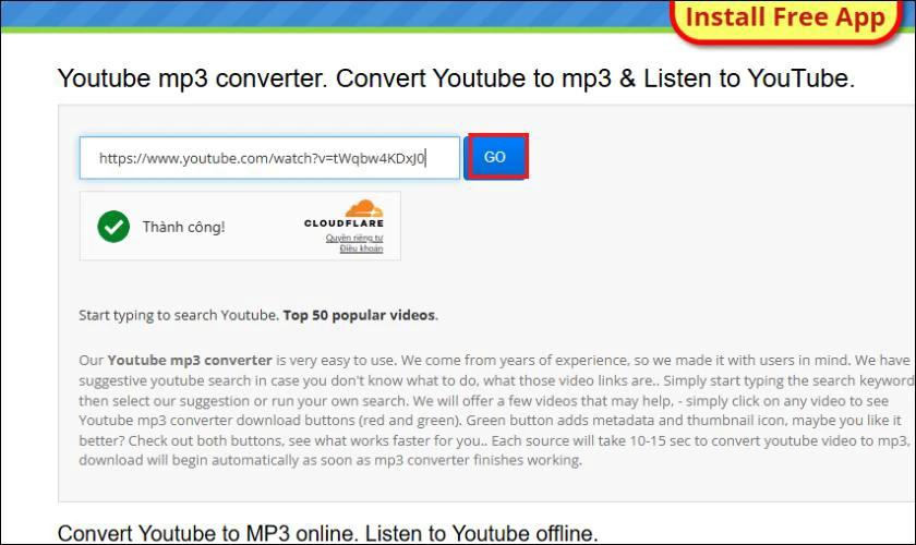 Sử dụng Listentoyoutube.cc
