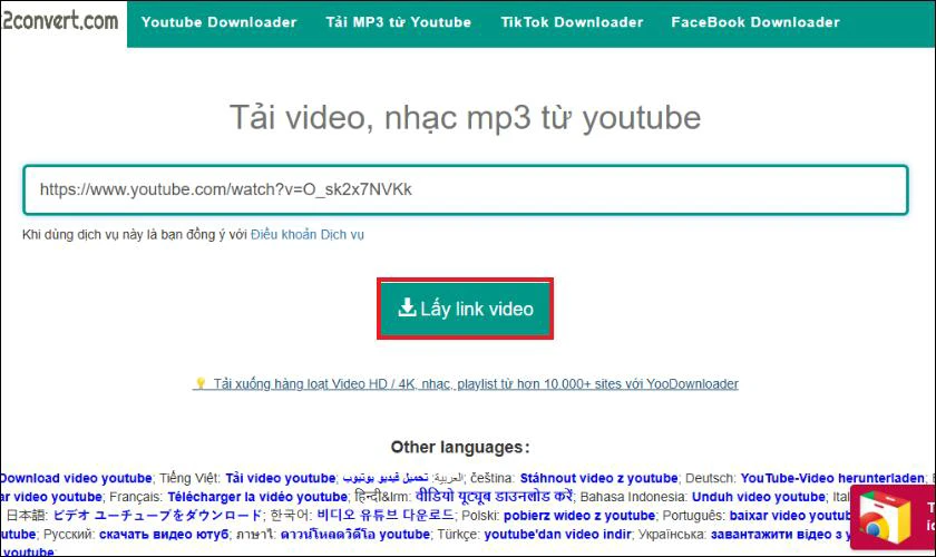 Tải video bằng X2convert.com