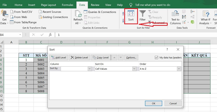 Cách sắp xếp thứ tự trong excel đơn giản, nhanh chóng 2025