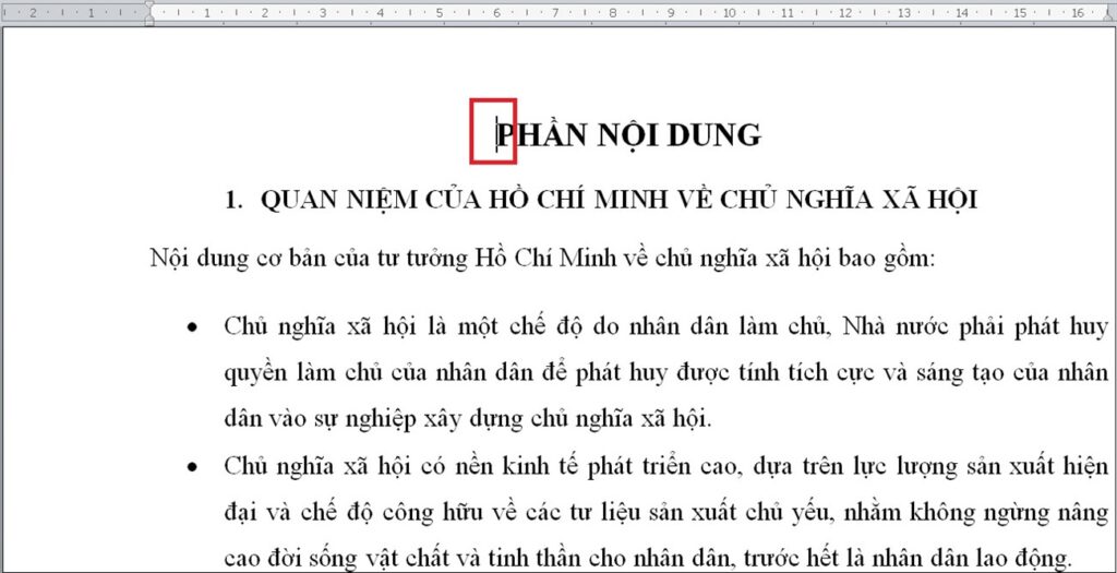 Click chuột vào trang bạn muốn đặt làm trang số 1 - cách đánh dấu số trang trong word 