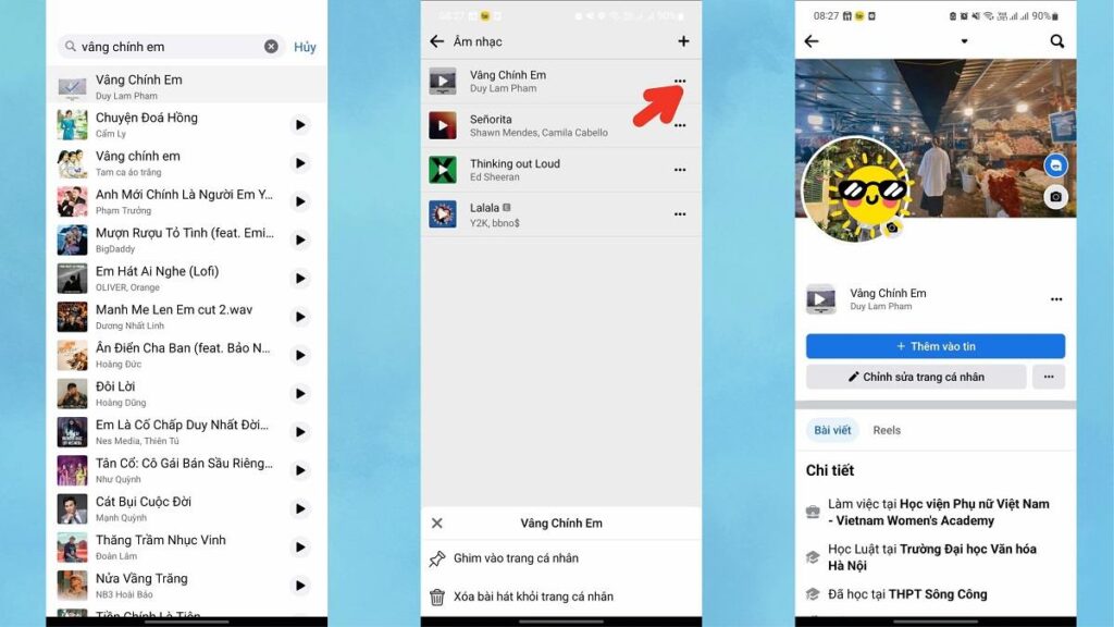 cách thêm nhạc trên trang cá nhân facebook