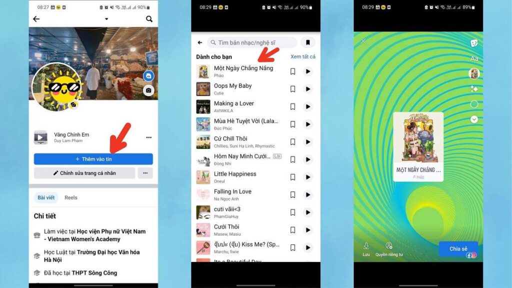 Cách thêm nhạc vào Story Facebook trên điện thoại - cách thêm nhạc trên trang cá nhân facebook
