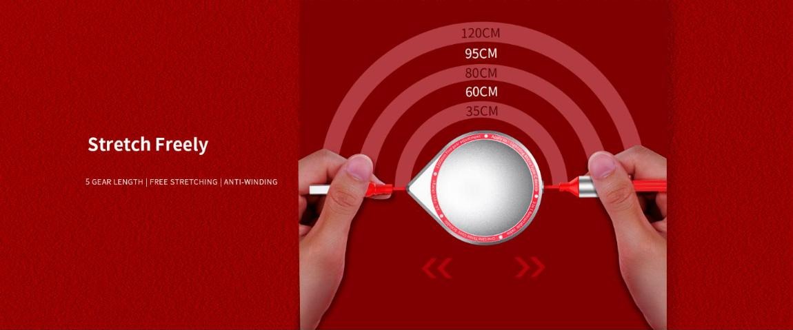 Cáp sạc dây rút Recci RTC-T13 5 nấc chiều dài